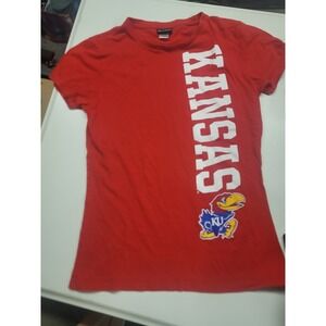 Kansas Jayhawks NCAA Red T-Shirt College Apparel Graphic‎ Tee